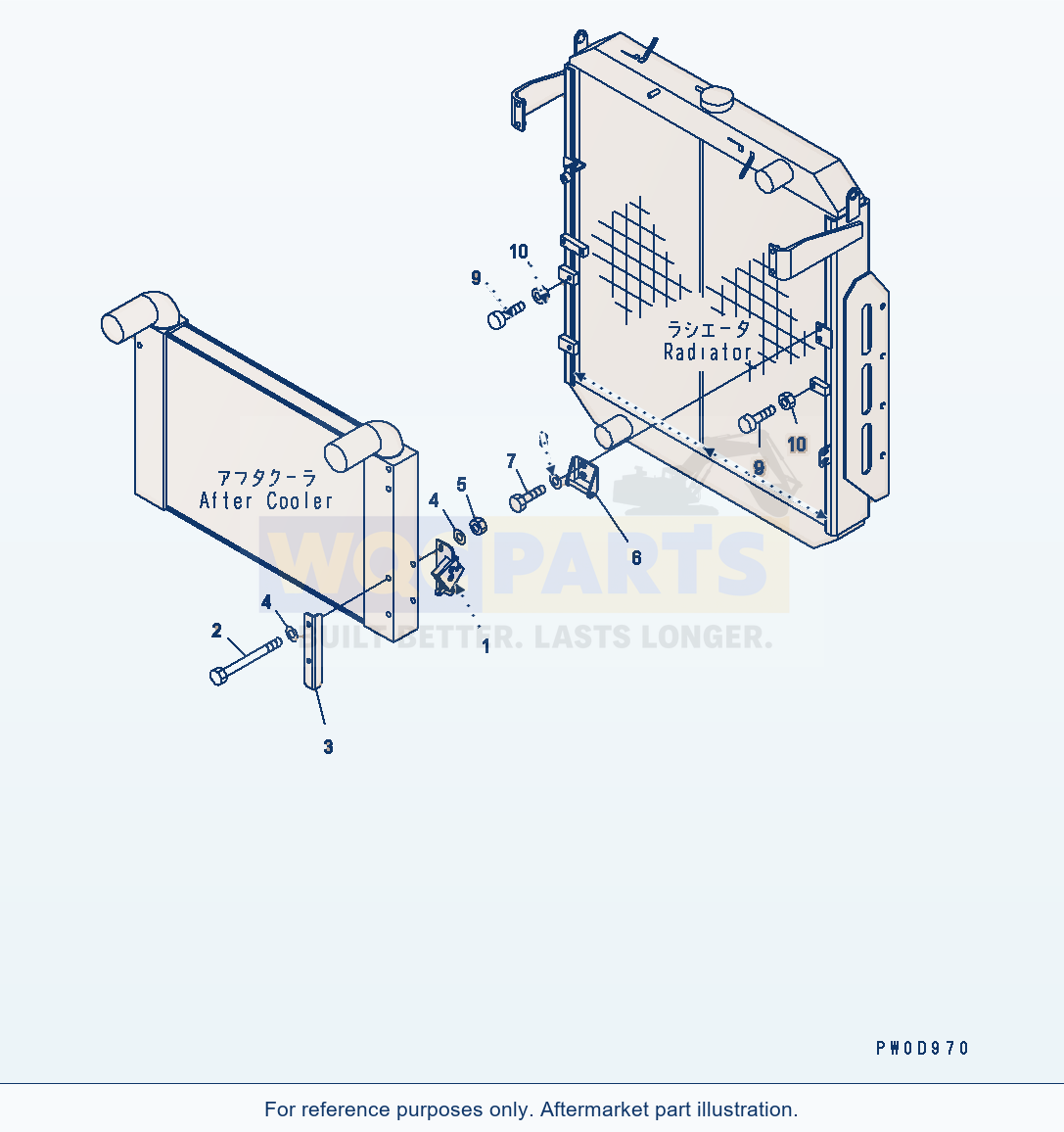 Komatsu WA380-5 Radiator (Lock) Serial H50051 - UP parts diagram