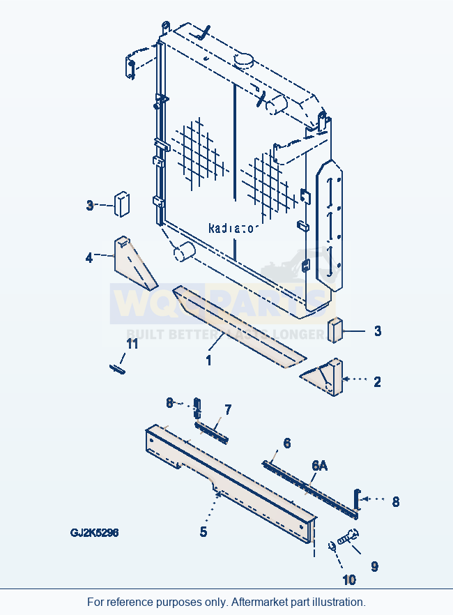Komatsu WA380-5 Radiator (Sheet) Serial H50051 - UP parts diagram