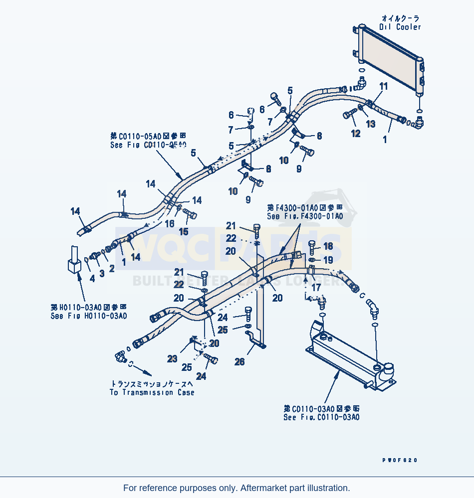 Komatsu WA380-5 Cooling Line Serial 60001-UP parts diagram