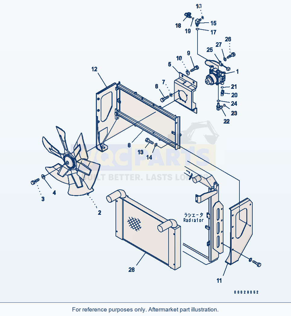 Komatsu WA380-5 Radiator (Fan Drive)(#60479-61163) parts diagram