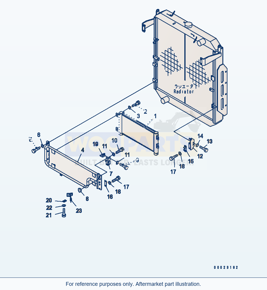 Komatsu WA380-5 Radiator (Hydraulic Cooler) Serial 60001-UP parts diagram