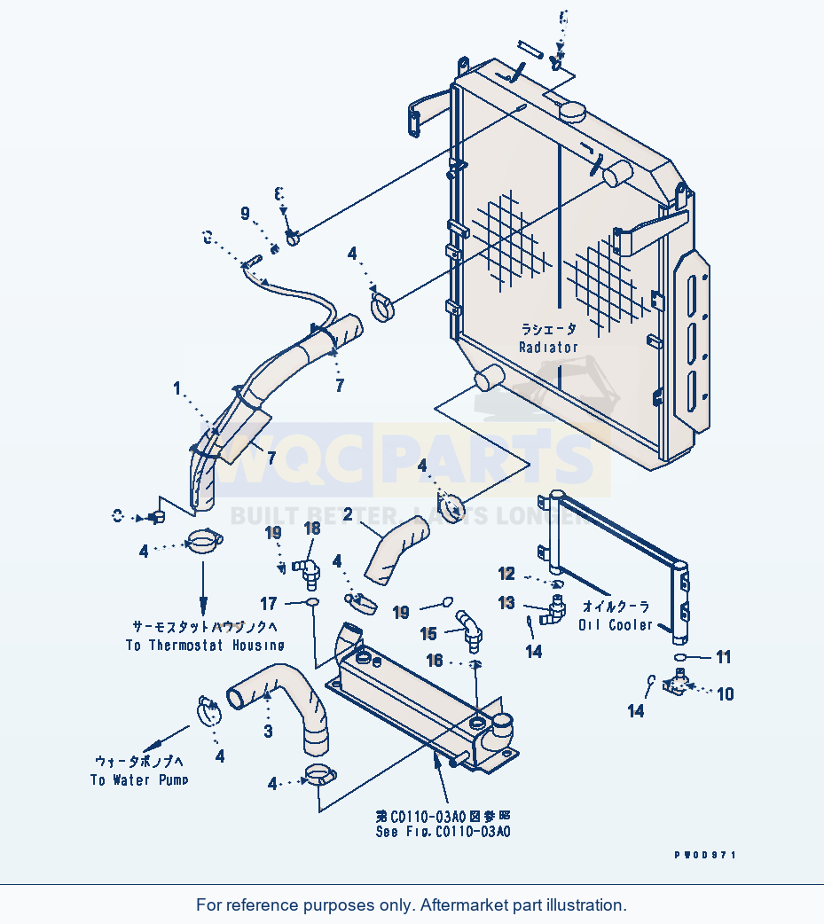 Komatsu WA380-5 Radiator (Radiator Piping) parts diagram