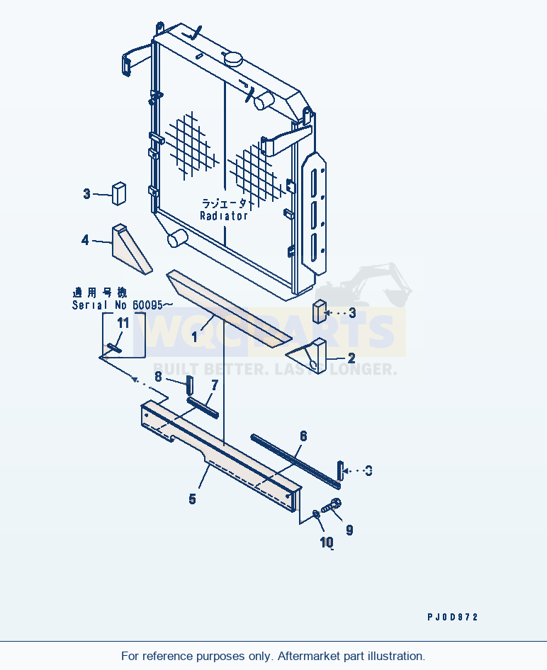Komatsu WA380-5 Radiator (Sheet) Serial 60001-UP parts diagram
