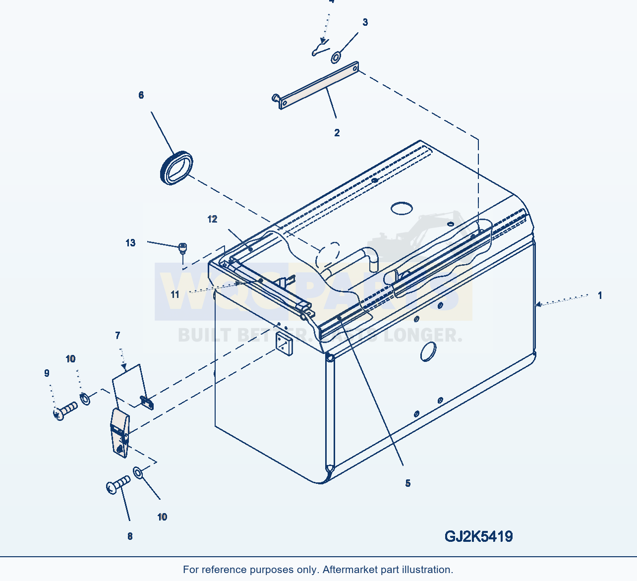 Komatsu WA380-5 Battery Box (Lhs) parts diagram