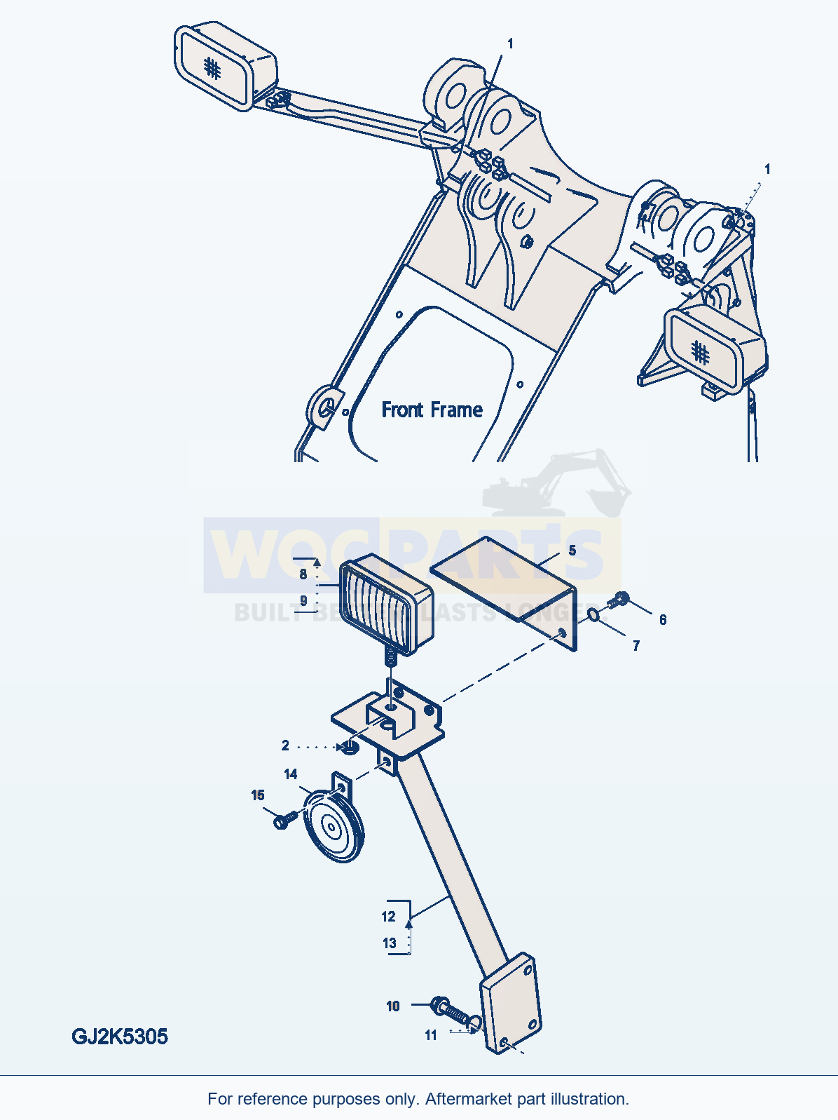 Komatsu WA380-5 Head Lamp Serial H50051 - UP parts diagram