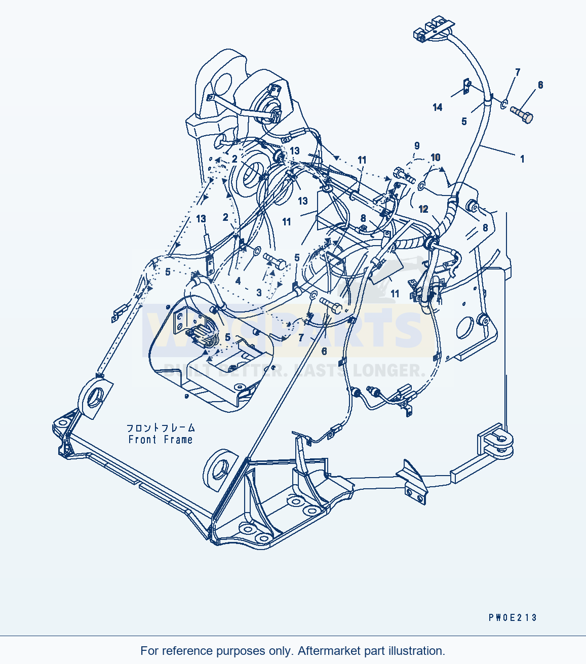 Komatsu WA380-5 Main Wiring Harness (For E.P.C Control Lever) parts diagram