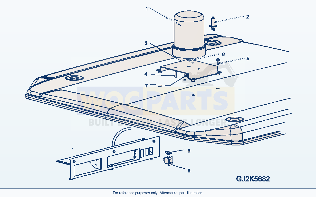 Komatsu WA380-5 Rotating Warning Lamp (Option) parts diagram