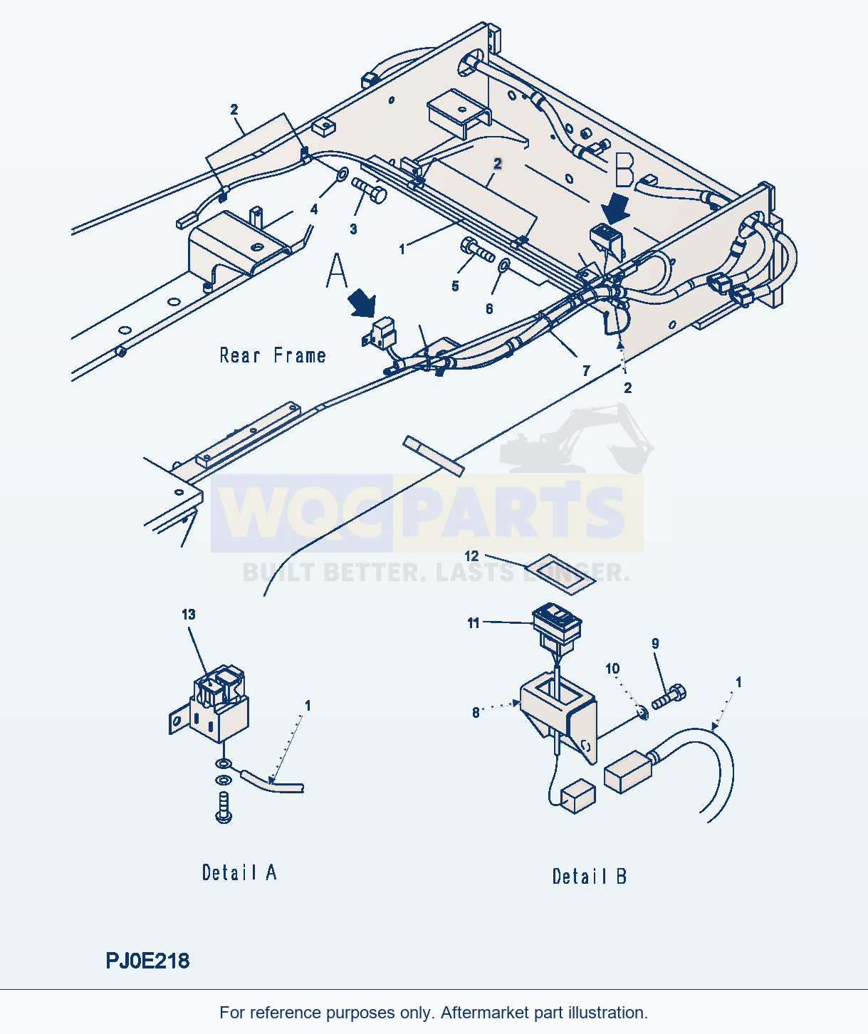 Komatsu WA380-5 Wiring Harness (Cooler Tilt) parts diagram