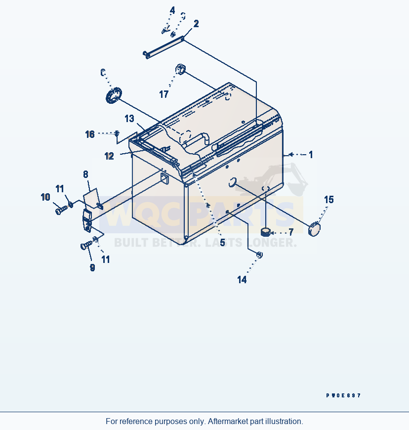 Komatsu WA380-5 Battery Box (L.H.) Serial 60001-UP parts diagram