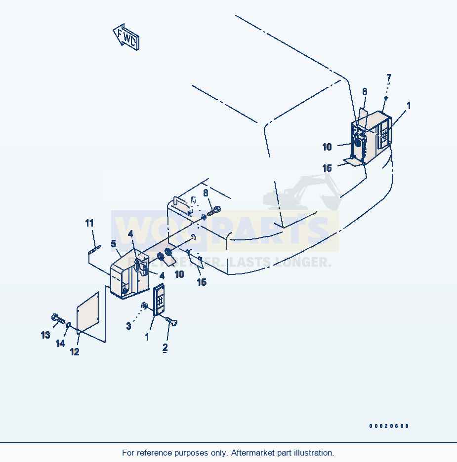 Komatsu WA380-5 Battery Box (Rear Combination Lamp) (For Eu) parts diagram