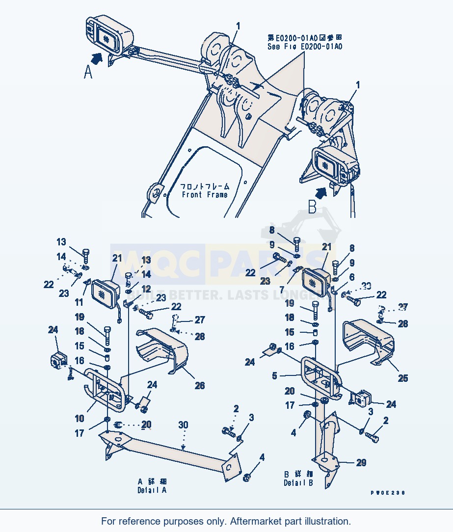 Komatsu WA380-5 Head Lamp (For Fog Lamp)(#60001-62000) parts diagram