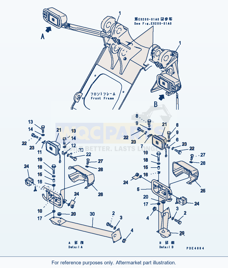 Komatsu WA380-5 Head Lamp Serial 60001-UP (OVERSEAS VERSION) parts diagram