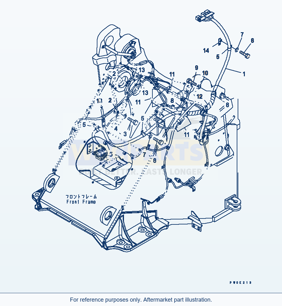 Komatsu WA380-5 Main Wiring Harness (For E.P.C. Control Lever) parts diagram
