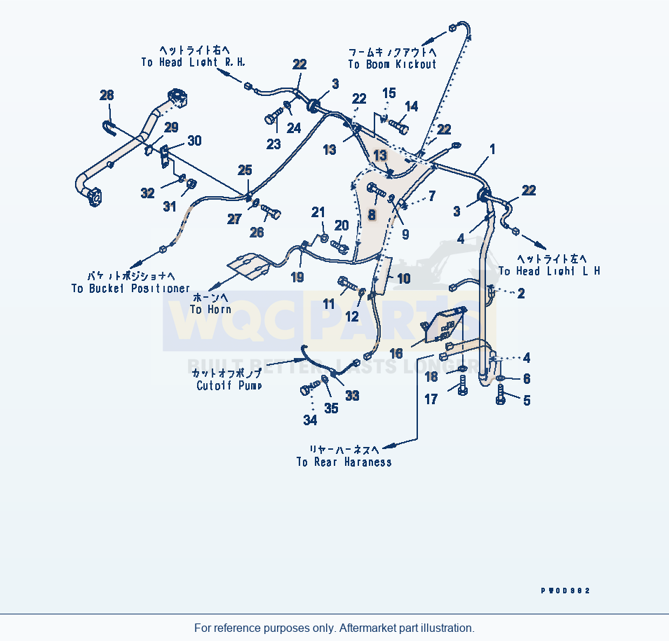 Komatsu WA380-5 Main Wiring Harness Serial 60001-UP parts diagram