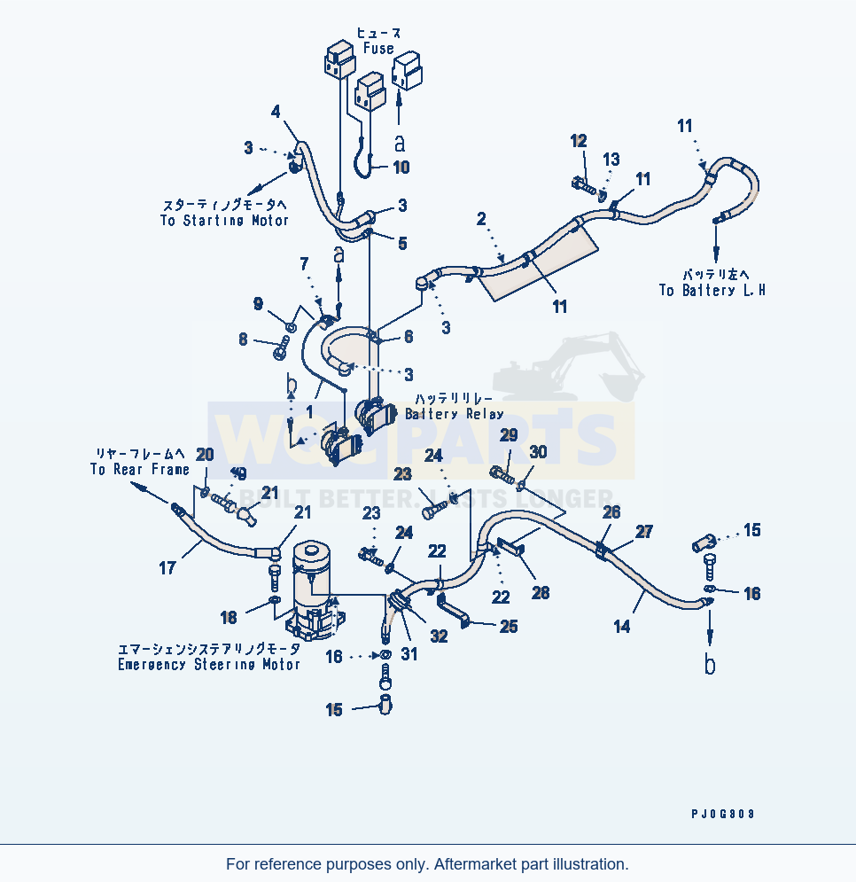 Komatsu WA380-5 Wiring Harness (Wire And Cable) Serial 60001-UP parts diagram