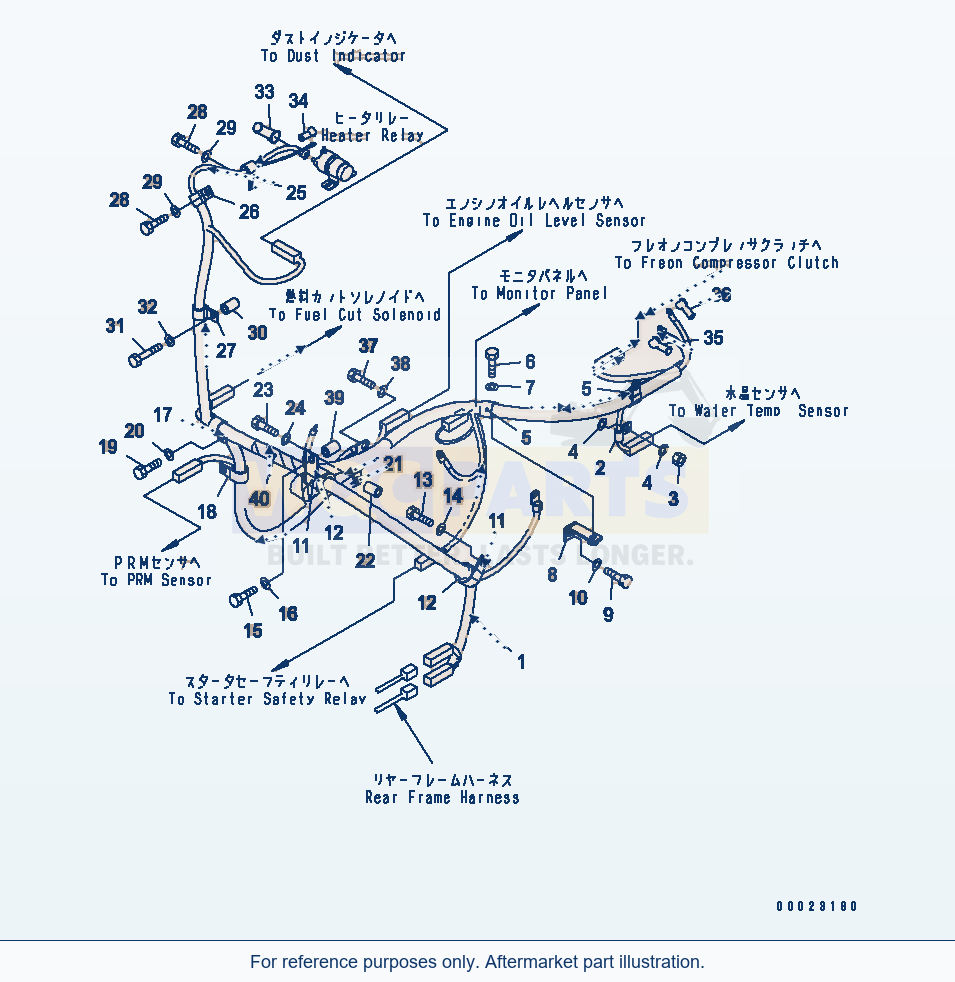 Komatsu WA380-5 Engine Related Parts (Wiring Harness) parts diagram