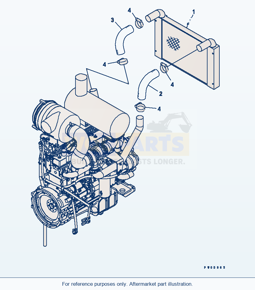 Komatsu WA380-5 Engine Transfer Serial 60001-UP parts diagram