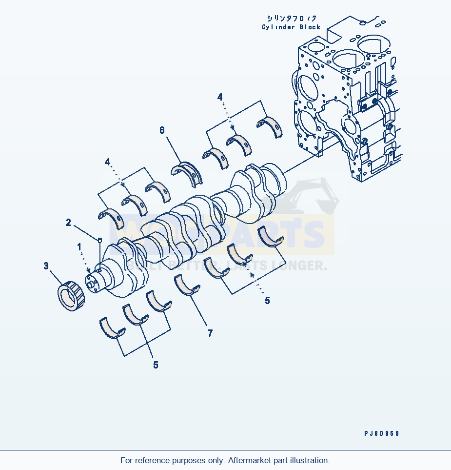 Komatsu WA380-5 Crankshaft Serial 60001-UP (OVERSEAS VERSION) parts diagram