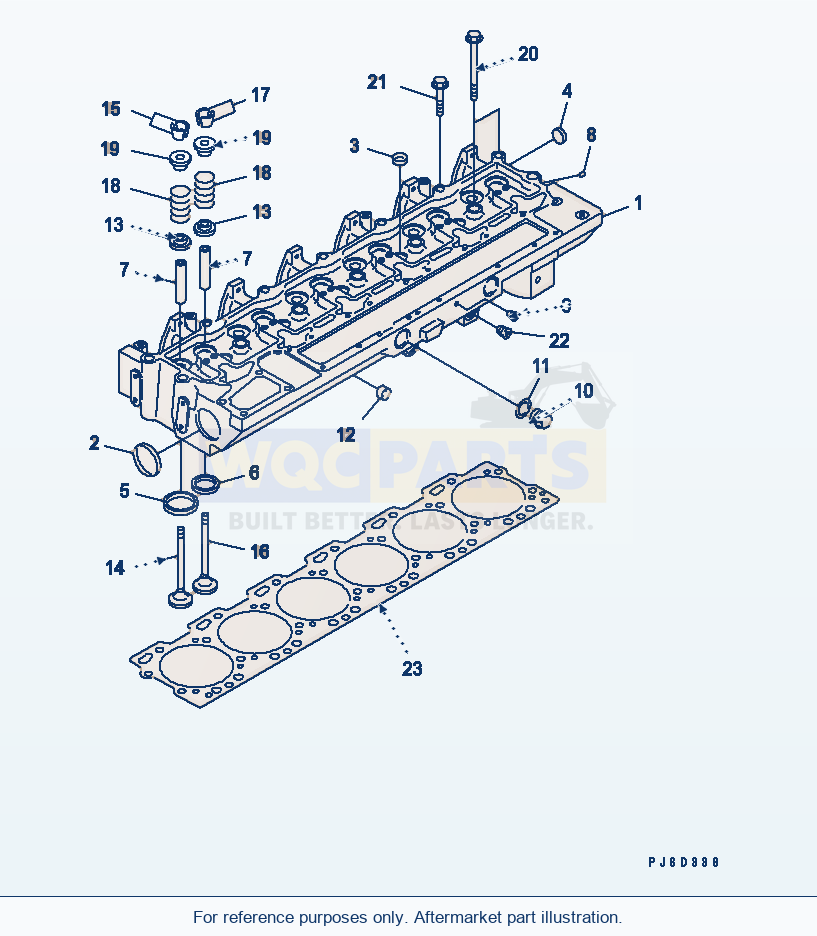 Komatsu WA380-5 Cylinder Head Serial 60001-UP parts diagram