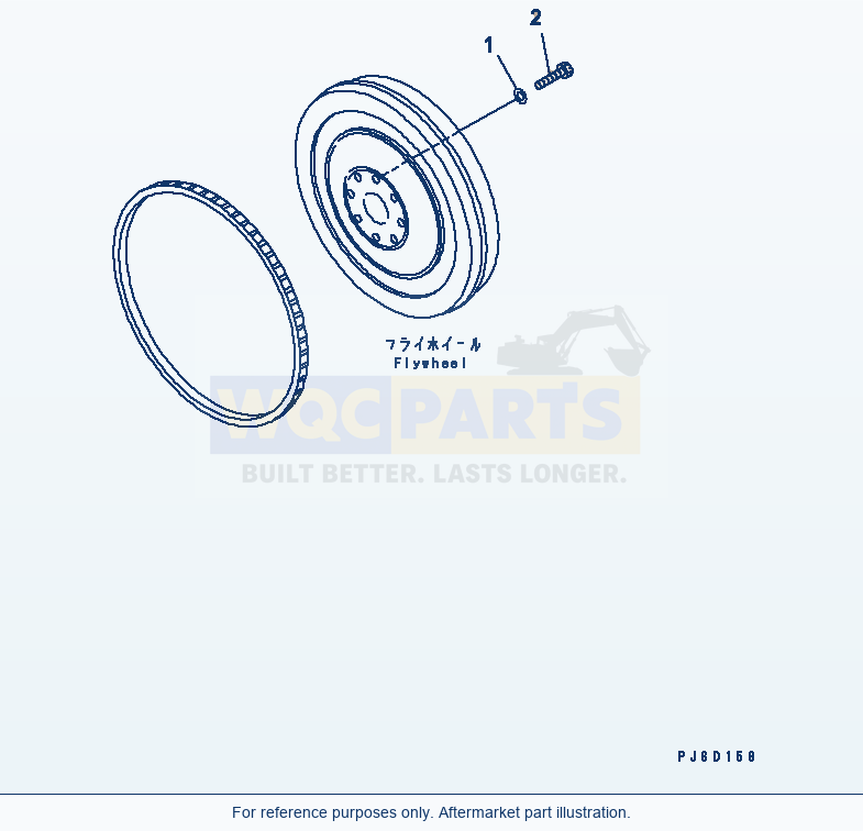 Komatsu WA380-5 Flywheel Mounting Serial 60001-UP parts diagram