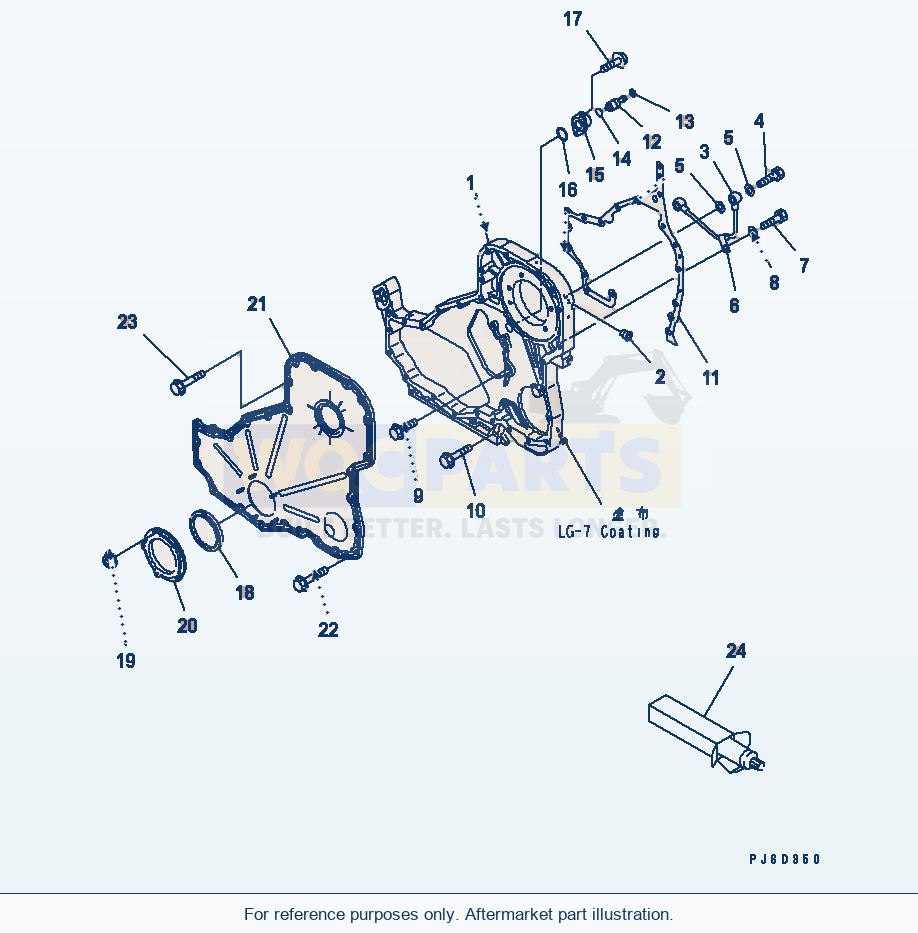 Komatsu WA380-5 Front Cover Serial 60001-UP (OVERSEAS VERSION) parts diagram