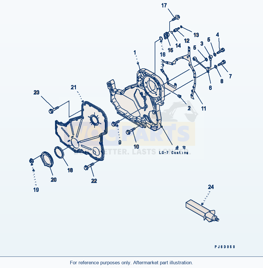 Komatsu WA380-5 Front Cover Serial 60001-UP parts diagram