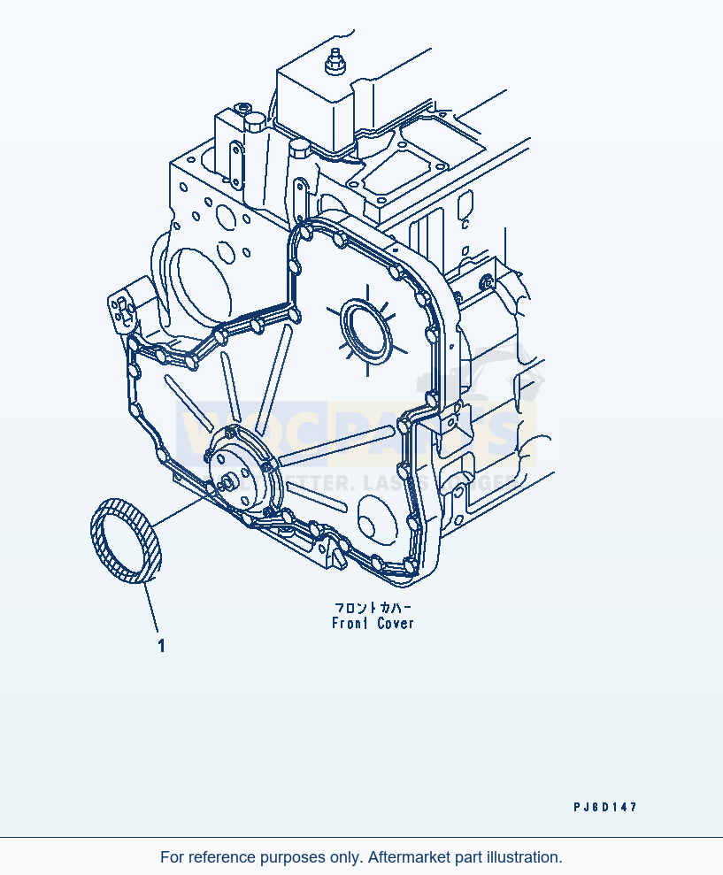 Komatsu WA380-5 Front Dust Seal parts diagram