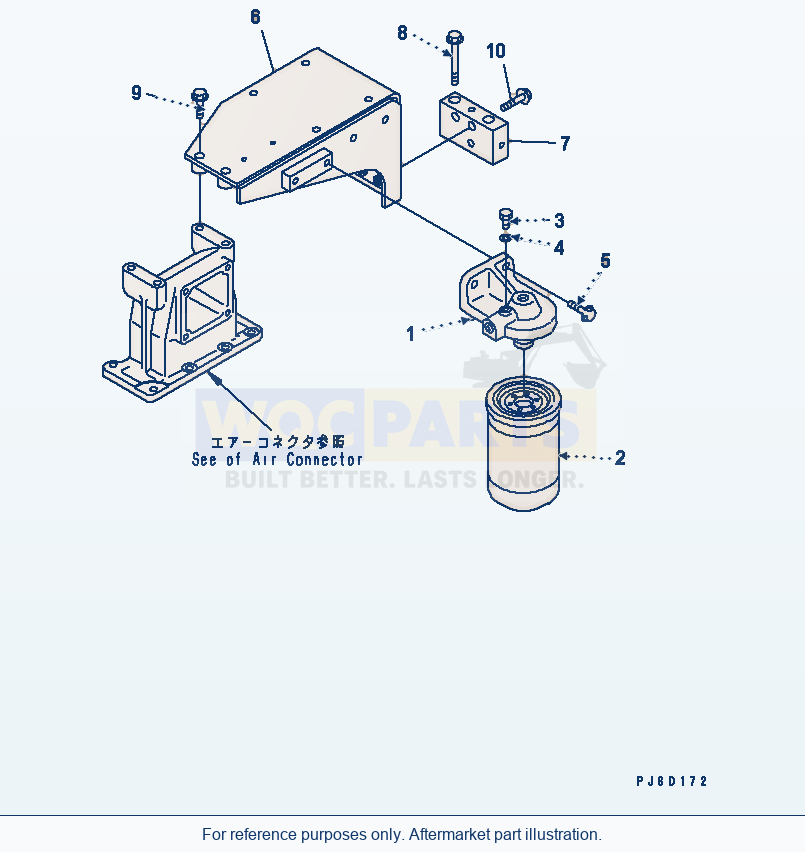 Komatsu WA380-5 Fuel Filter(#26800007-26804055) parts diagram