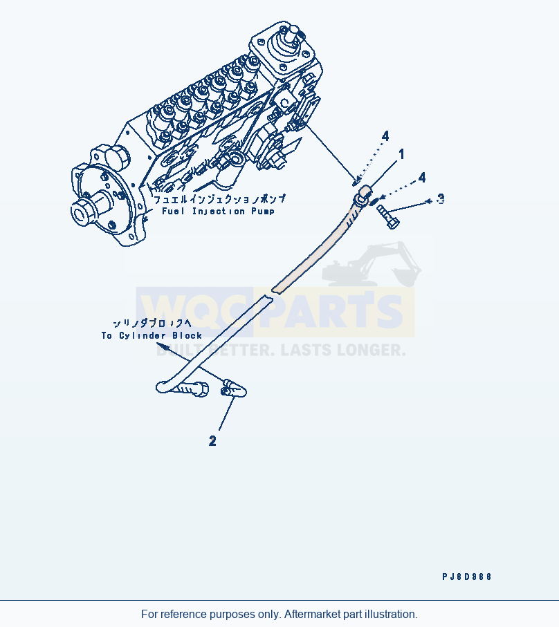 Komatsu WA380-5 Fuel Inlet Hose Serial 60001-UP parts diagram