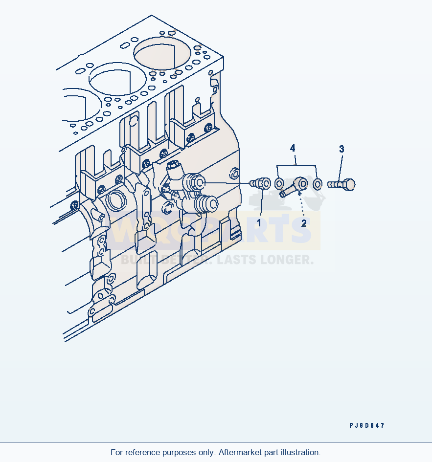 Komatsu WA380-5 Fuel Inlet Joint Serial 60001-UP parts diagram