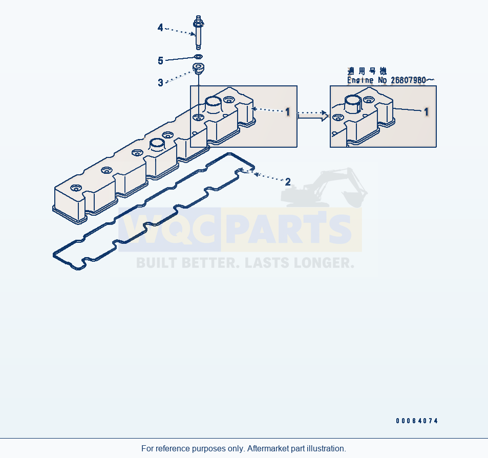 Komatsu WA380-5 Head Cover Serial 60001-UP (OVERSEAS VERSION) parts diagram