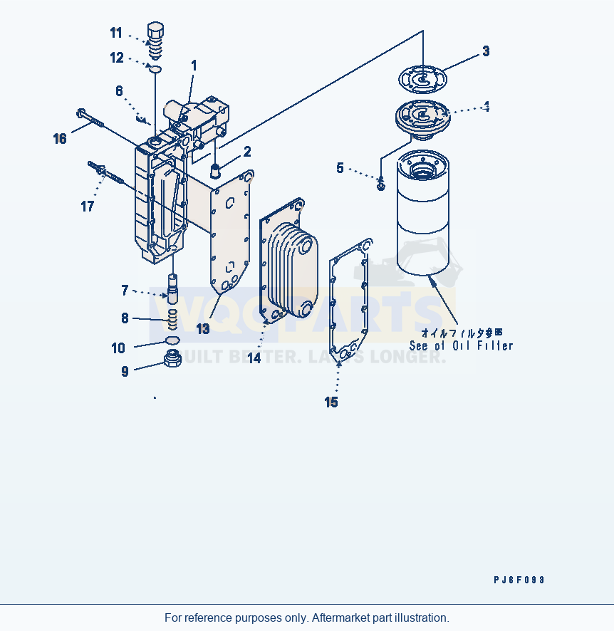 Komatsu WA380-5 Oil Cooler(#26800007-) parts diagram