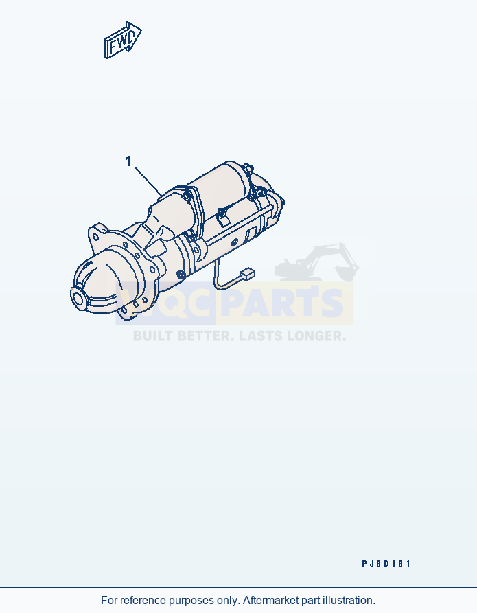 Komatsu WA380-5 Starter Motor (7.5Kw) Serial 60001-UP parts diagram