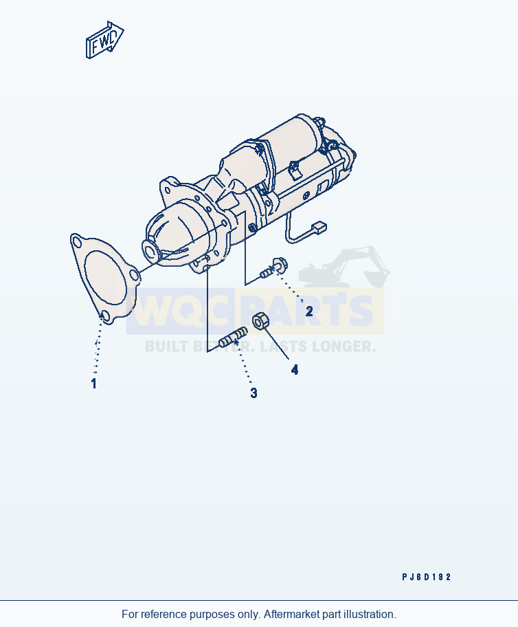 Komatsu WA380-5 Starting Motor Mounting(#26800007-) parts diagram