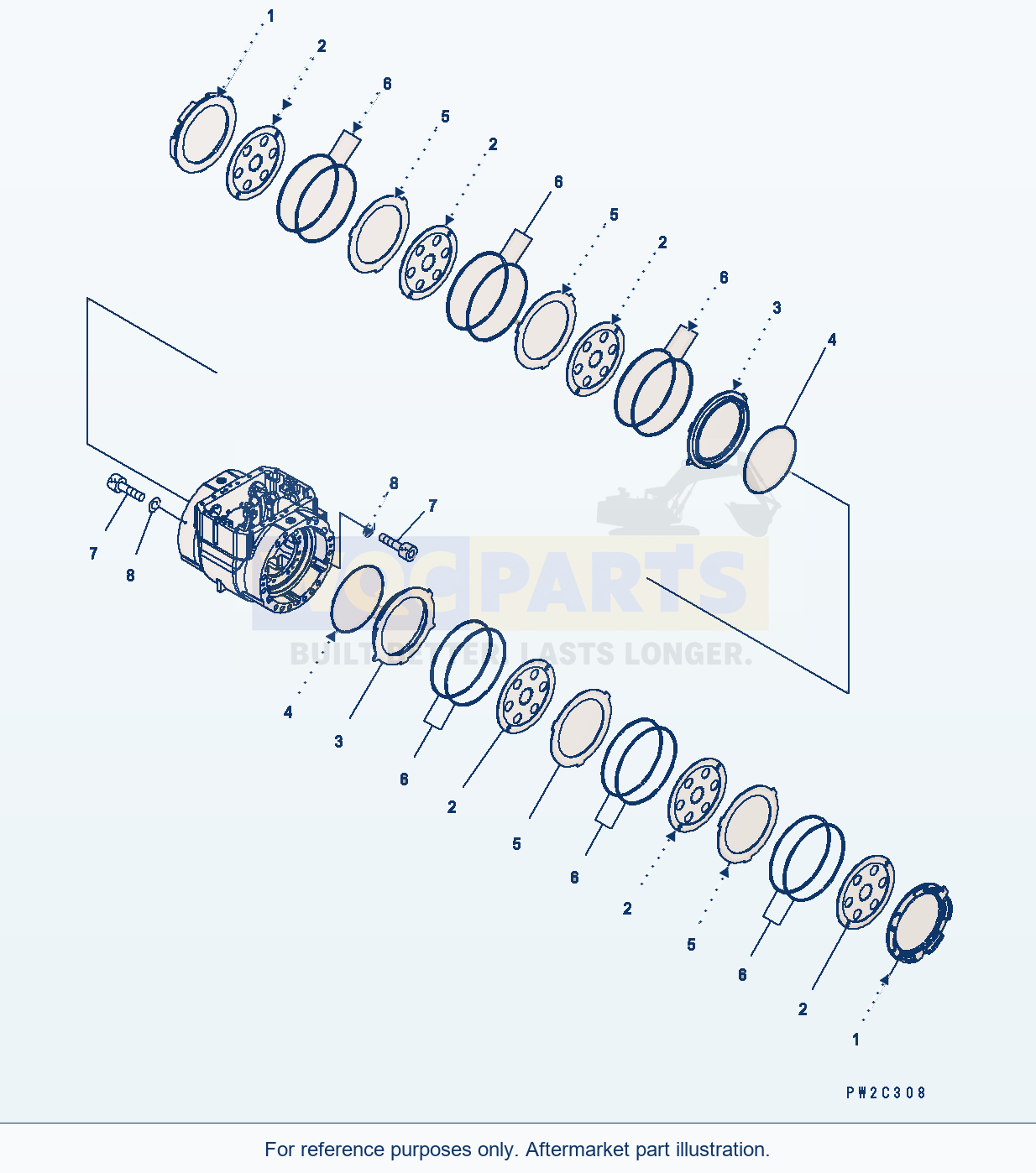 Komatsu WA380-5 Front Axle (Brake) Serial H50051 - UP parts diagram