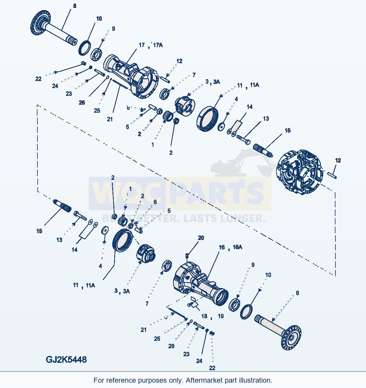 Komatsu WA380-5 Front Axle (Final Drive) Serial H50051 - UP parts diagram