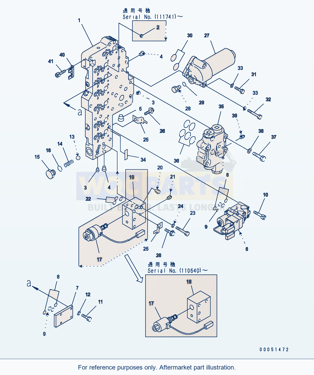 Komatsu WA380-5 Transmission Main Valve (Var.2) parts diagram