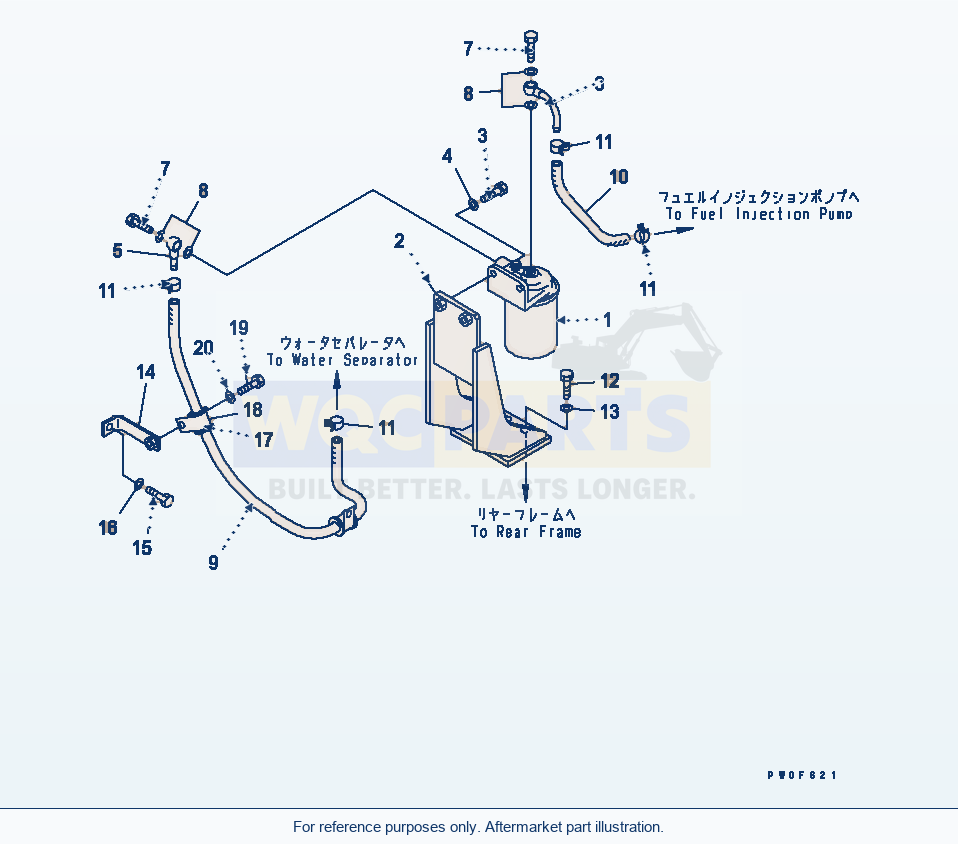 Komatsu WA380-5 Fuel Tank (Additional Fuel Filter) parts diagram