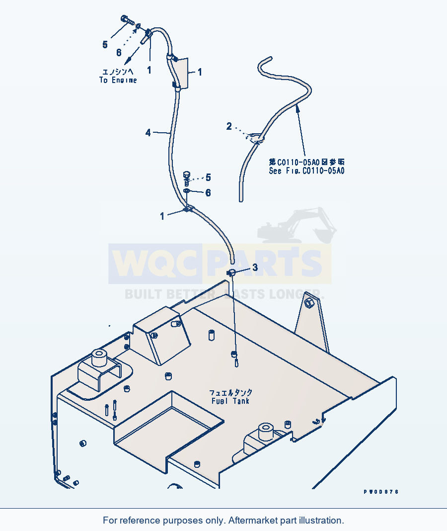 Komatsu WA380-5 Fuel Tank (Breather) Serial 60001-UP parts diagram
