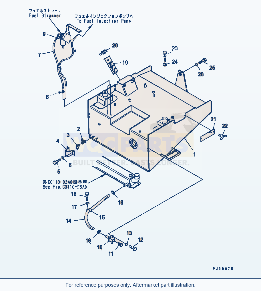 Komatsu WA380-5 Fuel Tank Serial 60001-UP (OVERSEAS VERSION) parts diagram