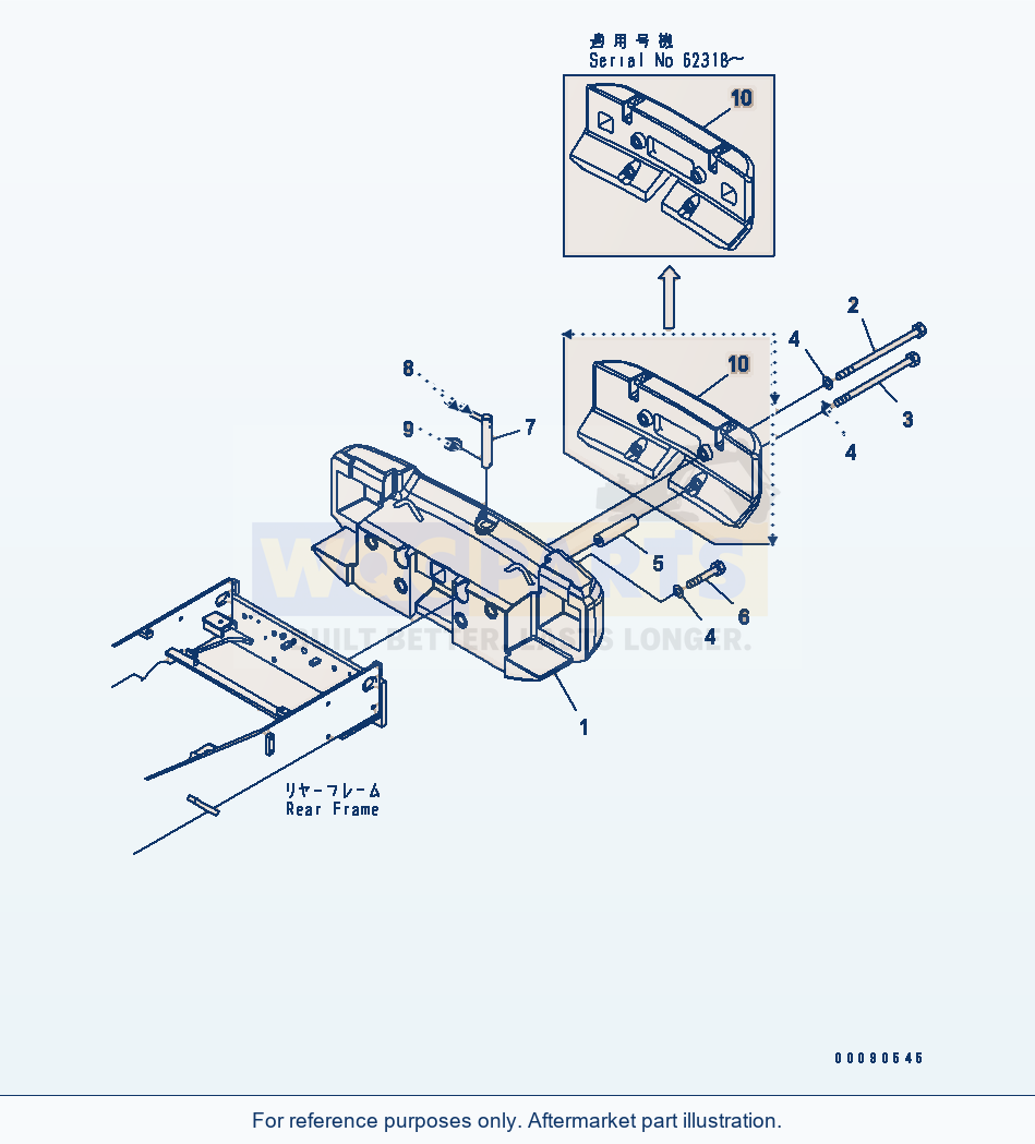 Komatsu WA380-5 Counterweight (With Additional Weight) parts diagram
