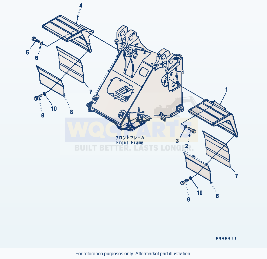 Komatsu WA380-5 Front Fender Serial 60001-UP parts diagram