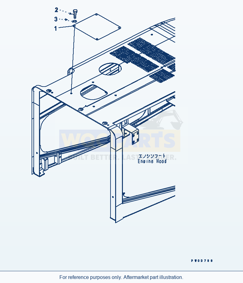 Komatsu WA380-5 Hood (Plate) Serial 60001-UP parts diagram