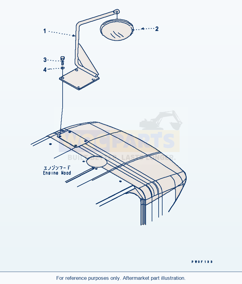 Komatsu WA380-5 Mirror (Under Mirror) parts diagram