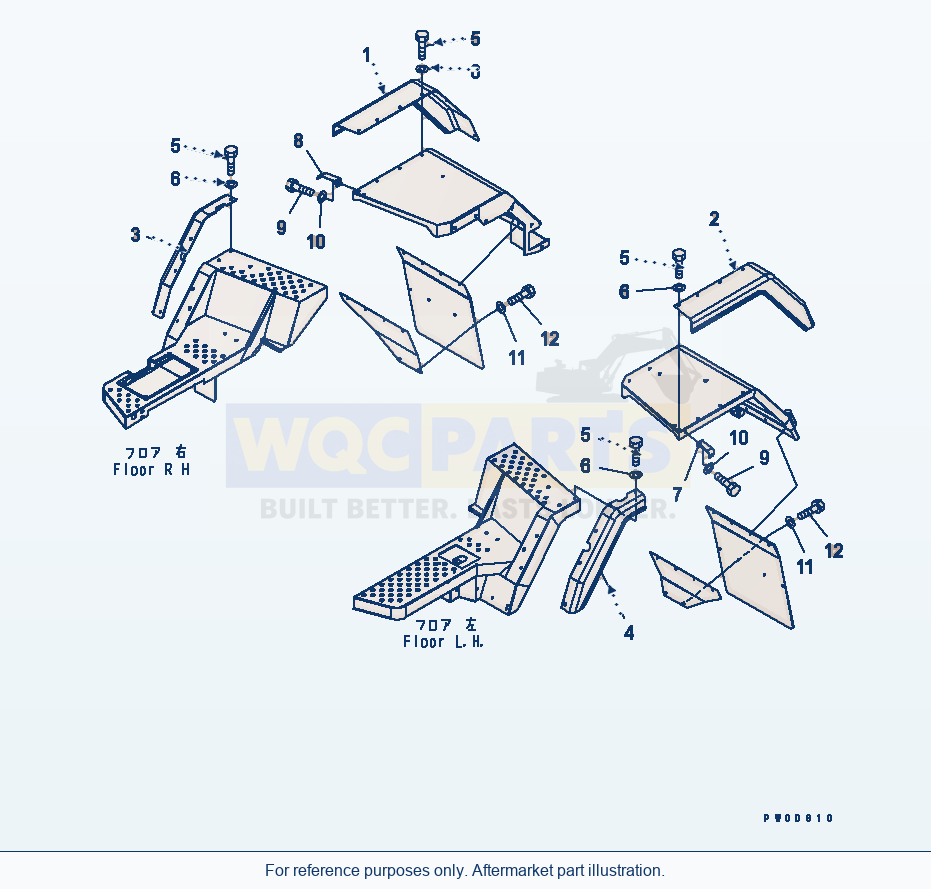 Komatsu WA380-5 Rear Fender (Cover) Serial 60001-UP parts diagram