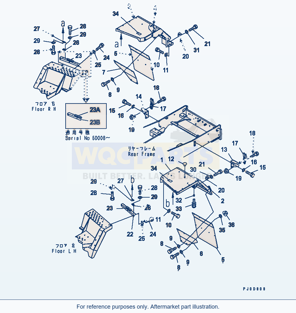 Komatsu WA380-5 Rear Fender Serial 60001-UP (OVERSEAS VERSION) parts diagram