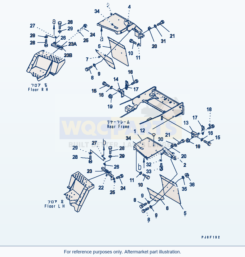 Komatsu WA380-5 Rear Fender (Spanish) parts diagram