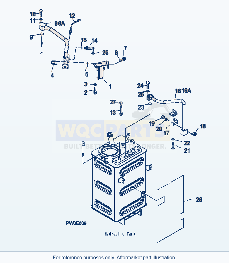 Komatsu WA380-5 Hydraulic Tank (Return Line) Serial H50051 - UP parts diagram