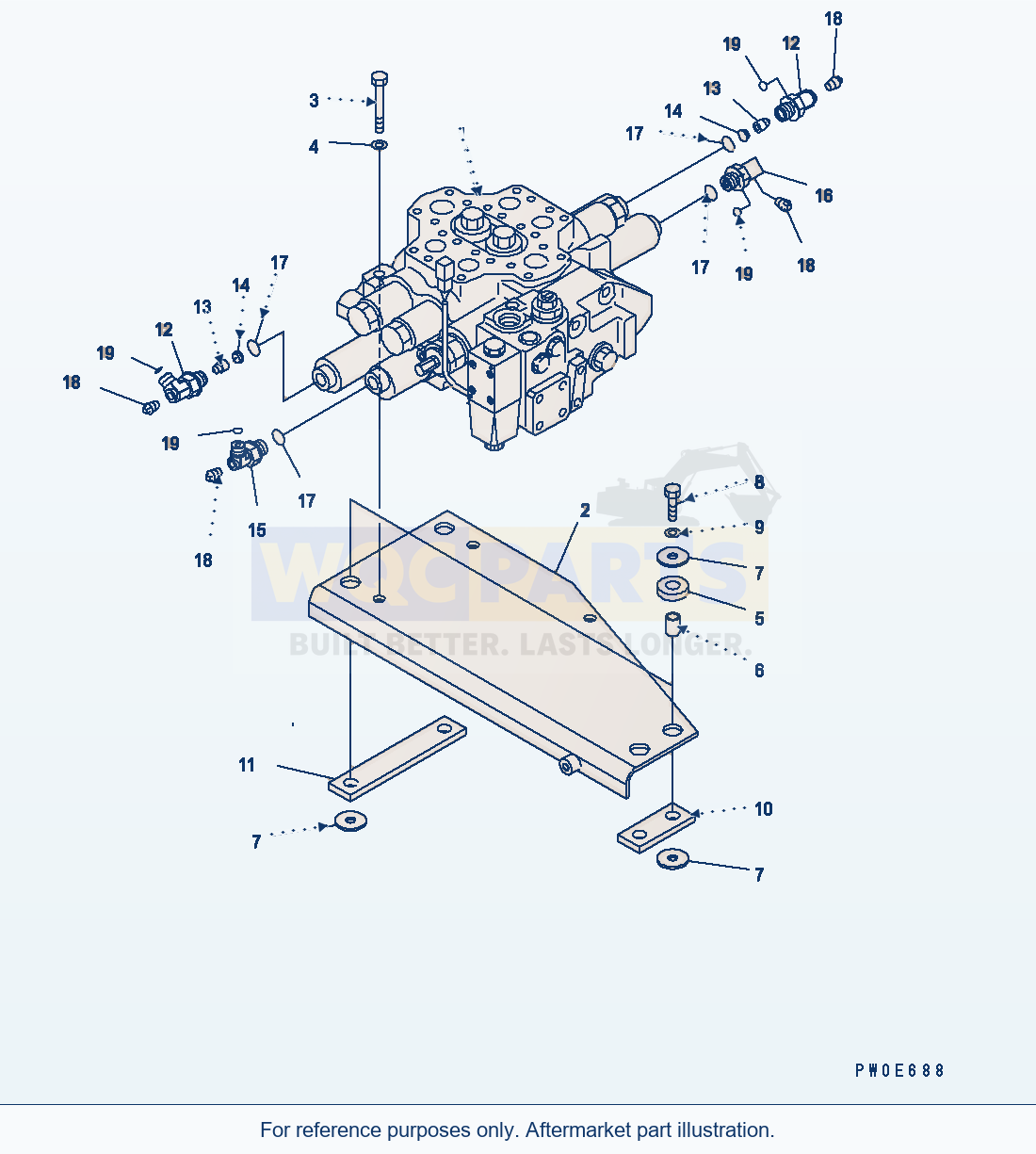Komatsu WA380-5 Main Valve (With E.P.C. Valve) parts diagram
