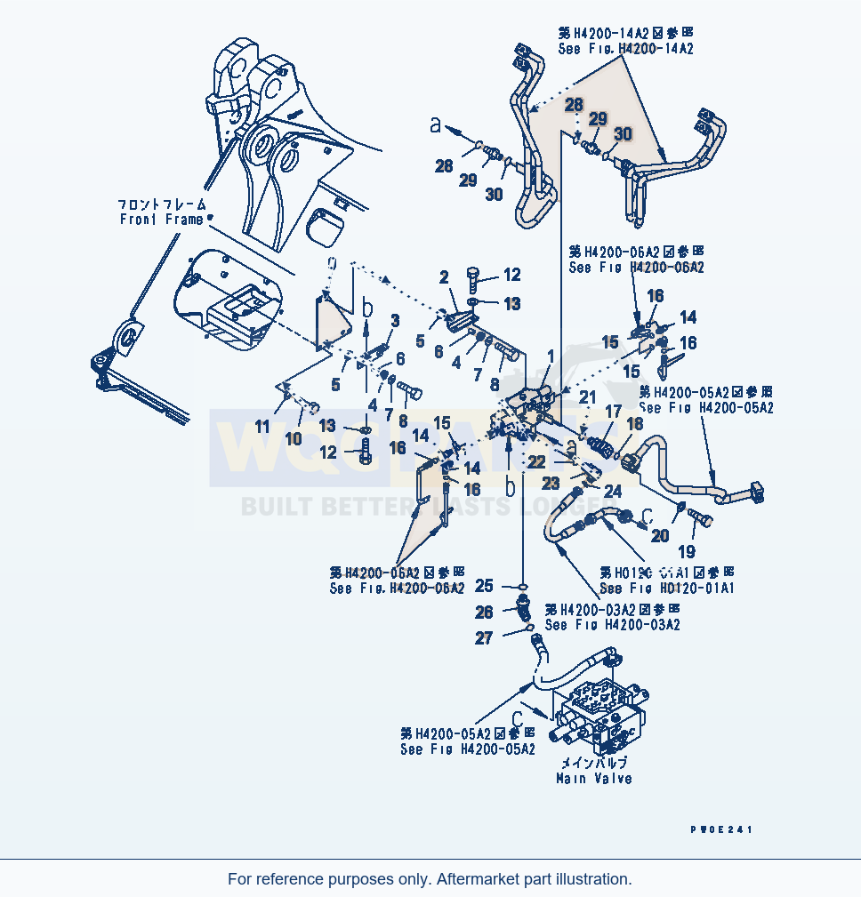 Komatsu WA380-5 Additional Valve (For Additonal 2-Spool Valve) parts diagram